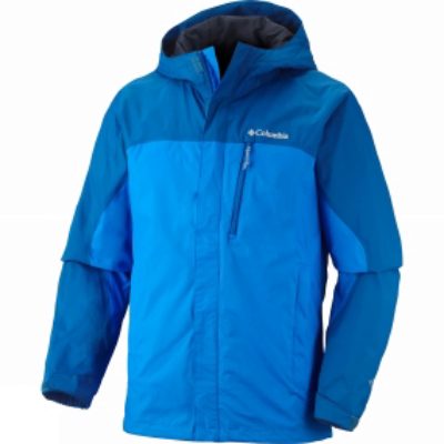 Columbia Mens Pouring Adventure Jacket Plus Hyper Blue / Marine Blue